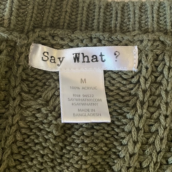 Open front knitted cardigan in olive green - Picture 6 of 6